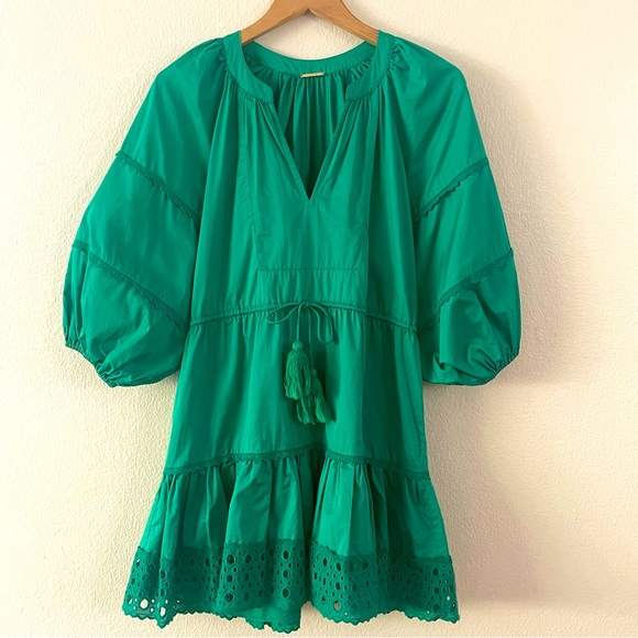 Alexis Dresses & Skirts - Alexis Daksha Puff-Sleeve Embroidered Cotton Mini Dress